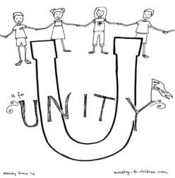 Coloring Page-U-Unity - CatholicBrain.com