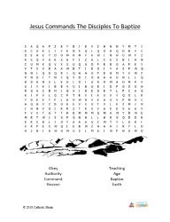 Jesus Commands the Disciples to Baptize - Word Search
