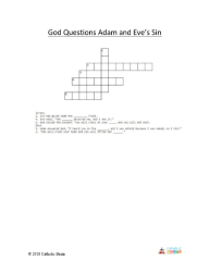 God Questions Adam and Eve's Sin - Crossword