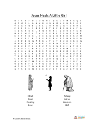 Jesus Heals a Little Girl - Word Search