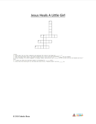 Jesus Heals a Little Girl - Crossword