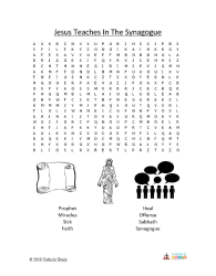 Jesus Teaches in the Synagogue - Word Search