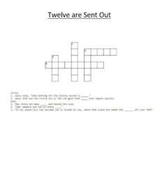 Twelve are Sent Out - Crossword