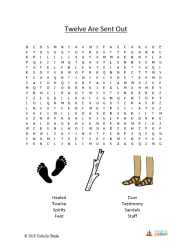 Twelve are Sent Out - Word Search