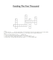 Feeding the Five Thousand - Crossword