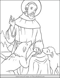 Saint Francis of Assisi with wolf