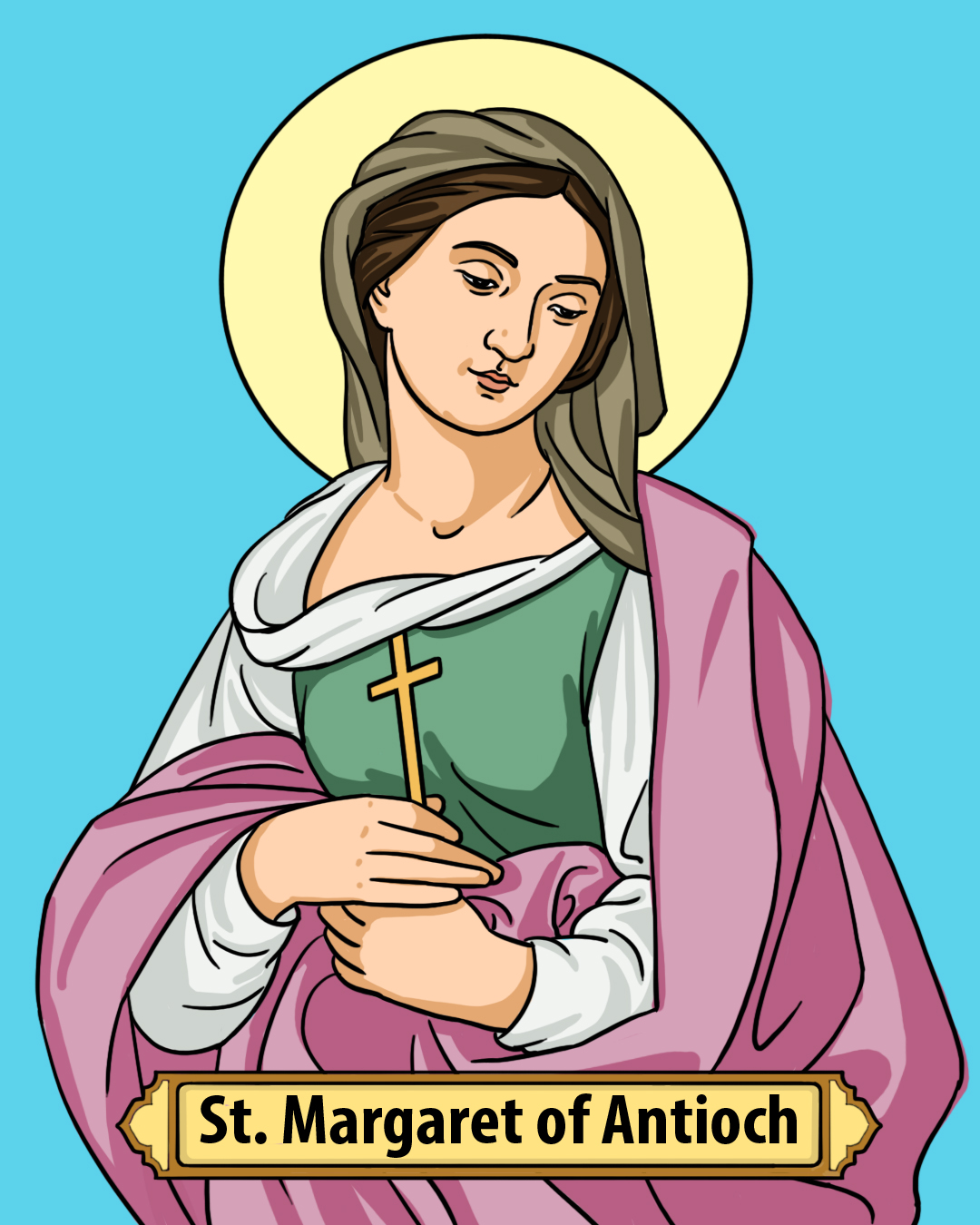 Saint Margaret of Antioch, Feast Day July 20 - CatholicBrain.com
