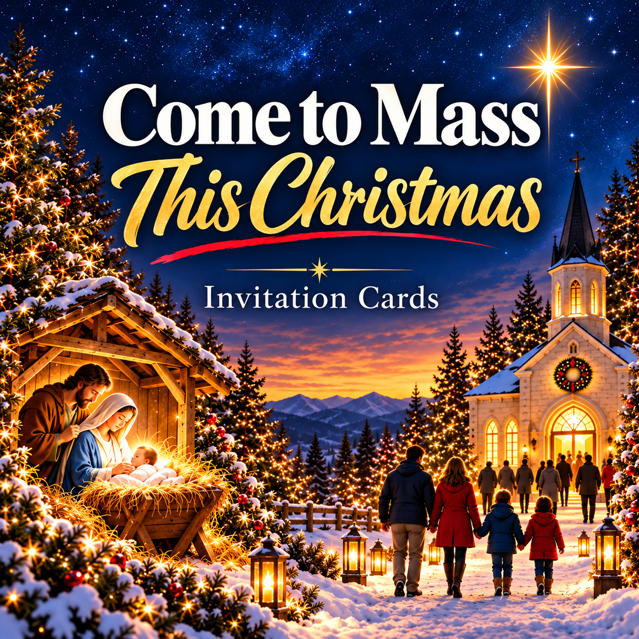 Come to Mass This Christmas Invitation