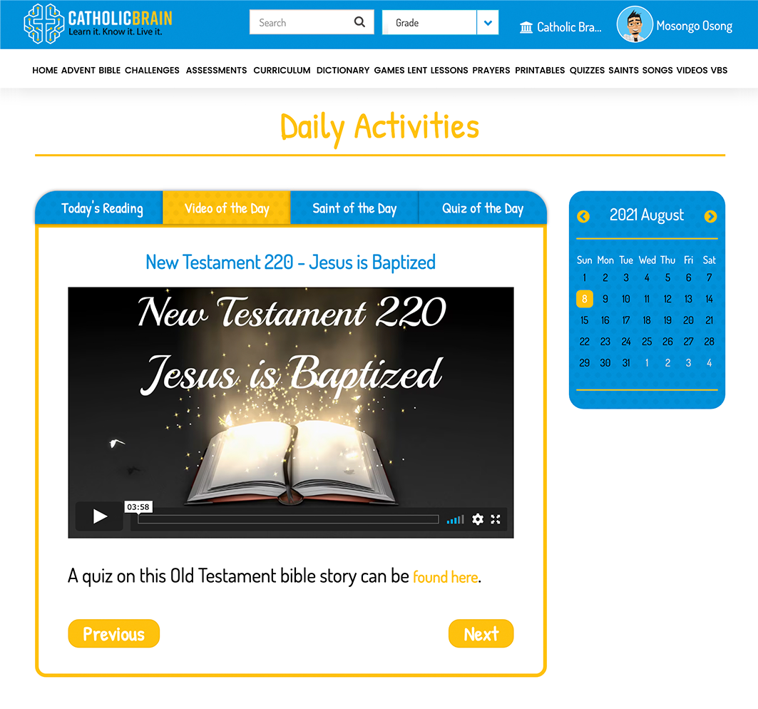 Daily & Weekly Activities